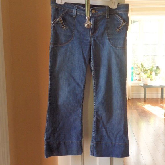 Juicy Couture Denim - Juicy Couture Crop Capri blue Jeans zipper pockets 29
